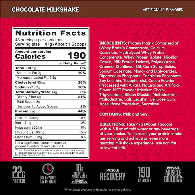BSN Syntha-6 Ultra Premium Protein Matrix, Whey Protein Powder, Micellar Casein, Milk Protein Isolate Powder - Chocolate Milkshake, 5 lbs, 48 Servings (2.27 KG)