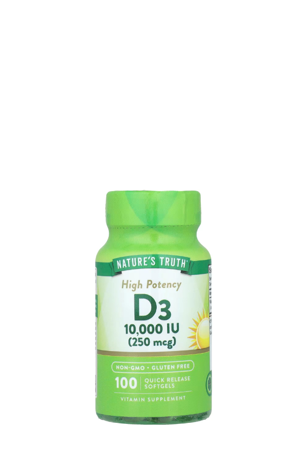 Nature's Truth, Vitamin D3, High Potency , 250 mcg (10,000 IU), 100 Quick Release Softgels