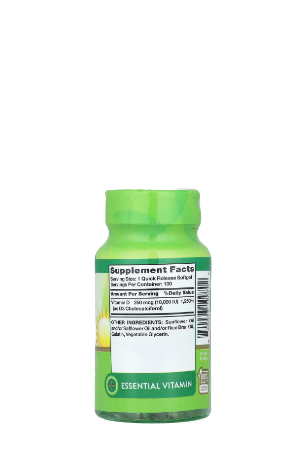 Nature's Truth, Vitamin D3, High Potency , 250 mcg (10,000 IU), 100 Quick Release Softgels