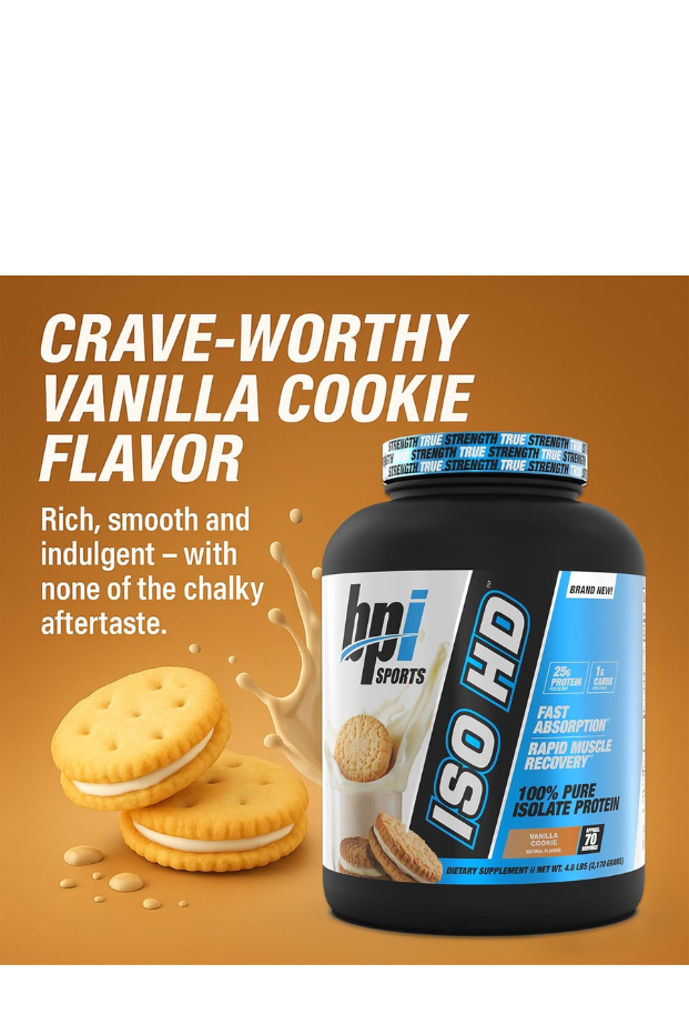 بروتين مصل اللبن المعزول ISO HD من بي بي آي سبورتس لنمو العضلات، 4.8 رطل 