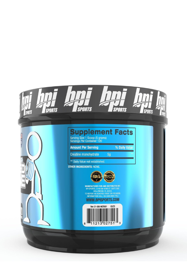كرياتين بي بي آي سبورتس الميكروني - زيادة القوة - تقليل التعب - بناء العضلات الخالية من الدهون - كرياتين نقي 100% 