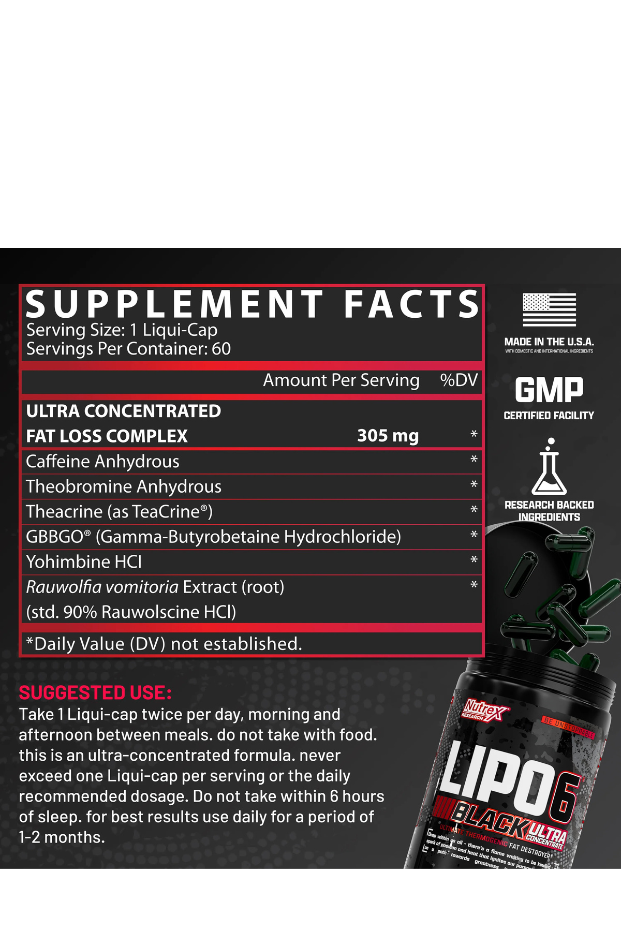 Lipo-6 Black UC The Ultimate Thermogenic Fat Burner